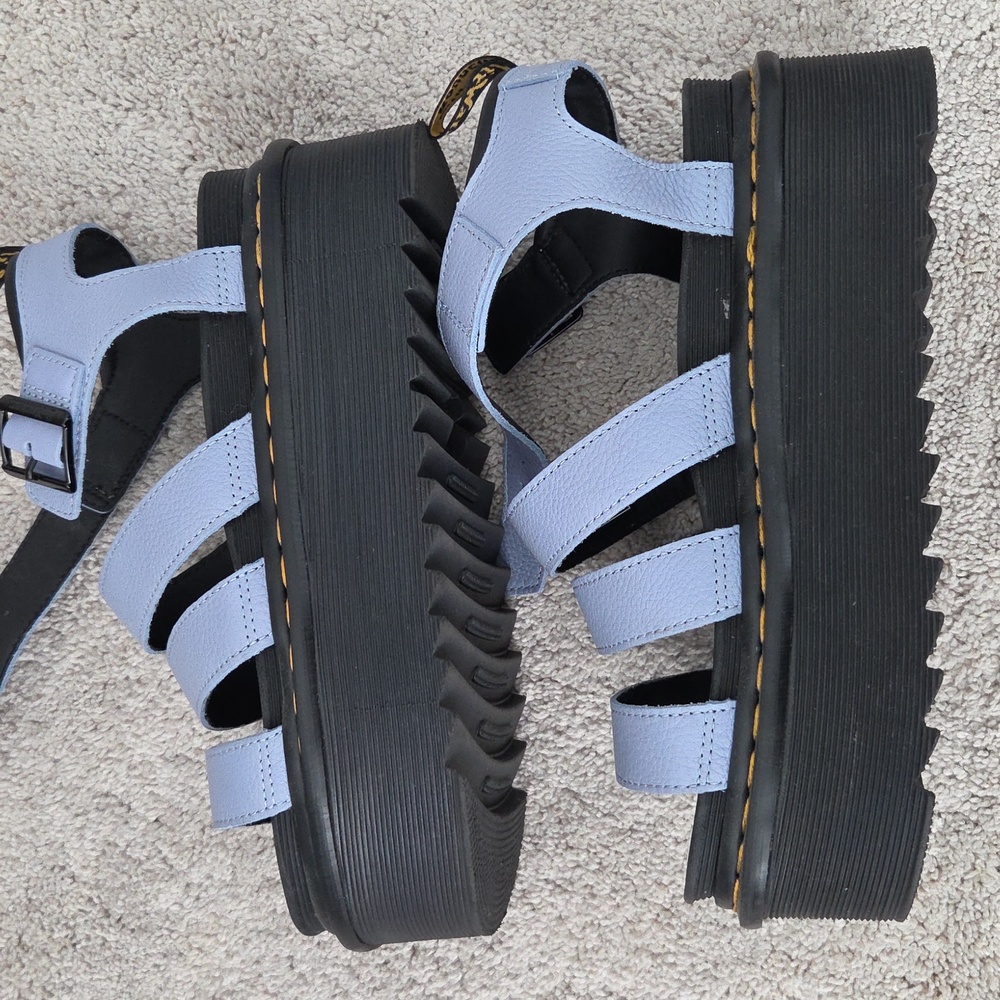Dr. Martens NWOT Women's Black and Light Blue Platform Sandals - Picture 9 of 10